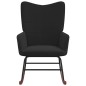 vidaXL Silla mecedora de terciopelo y PVC negro vidaXL Silla mecedora de terciopelo y PVC negro