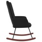 vidaXL Silla mecedora de terciopelo y PVC negro vidaXL Silla mecedora de terciopelo y PVC negro