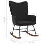 vidaXL Silla mecedora de terciopelo y PVC negro vidaXL Silla mecedora de terciopelo y PVC negro