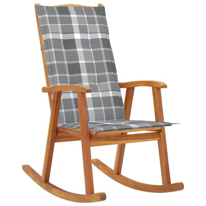 vidaXL Silla mecedora con cojines madera maciza de acacia vidaXL Silla mecedora con cojines madera maciza de acacia