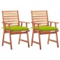vidaXL Sillas comedor de jardín 2 uds madera maciza acacia y cojines vidaXL Sillas comedor de jardín 2 uds madera maciza acacia y cojines