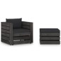 vidaXL Muebles de jardín 2 piezas con cojines madera impregnada gris vidaXL Muebles de jardín 2 piezas con cojines madera impregnada gris