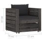 vidaXL Muebles de jardín 2 piezas con cojines madera impregnada gris vidaXL Muebles de jardín 2 piezas con cojines madera impregnada gris