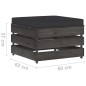 vidaXL Muebles de jardín 2 piezas con cojines madera impregnada gris vidaXL Muebles de jardín 2 piezas con cojines madera impregnada gris