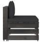vidaXL Muebles de jardín 3 piezas con cojines madera impregnada gris vidaXL Muebles de jardín 3 piezas con cojines madera impregnada gris