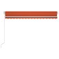 vidaXL Toldo retráctil manual con LED naranja y marrón 400x350 cm vidaXL Toldo retráctil manual con LED naranja y marrón 400x350 cm