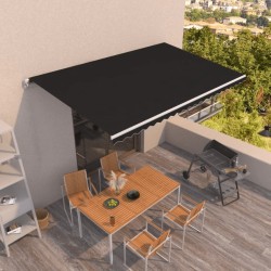 vidaXL Toldo retráctil manual gris antracita 500x350 cm