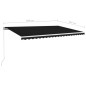 vidaXL Toldo retráctil manual gris antracita 500x350 cm vidaXL Toldo retráctil manual gris antracita 500x350 cm