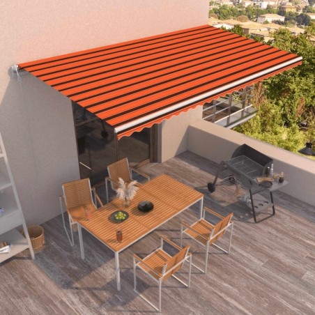 vidaXL Toldo automático retráctil naranja y marrón 600x350 cm