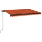 vidaXL Toldo automático LED sensor de viento naranja marrón 400x350 cm vidaXL Toldo automático LED sensor de viento naranja marrón 400x350 cm