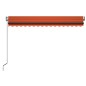 vidaXL Toldo automático LED sensor de viento naranja marrón 400x350 cm vidaXL Toldo automático LED sensor de viento naranja marrón 400x350 cm