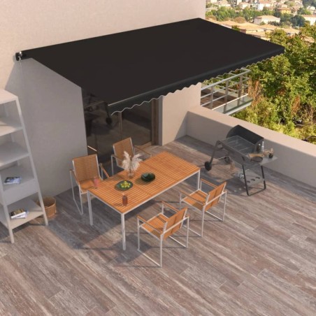 vidaXL Toldo retráctil manual gris antracita 600x350 cm