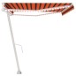 vidaXL Toldo automático LED sensor de viento naranja marrón 500x300 cm vidaXL Toldo automático LED sensor de viento naranja marrón 500x300 cm