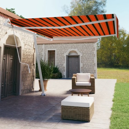 vidaXL Toldo de pie automático naranja y marrón 400x350 cm