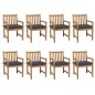 vidaXL Sillas de jardín 8 uds madera maciza de teca cojines antracita vidaXL Sillas de jardín 8 uds madera maciza de teca cojines antracita