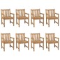 vidaXL Sillas de jardín 8 uds madera maciza de teca cojines antracita vidaXL Sillas de jardín 8 uds madera maciza de teca cojines antracita