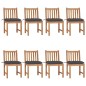 vidaXL Sillas de jardín 8 unidades madera maciza de teca con cojines vidaXL Sillas de jardín 8 unidades madera maciza de teca con cojines