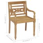 vidaXL Sillas Batavia 8 unidades madera maciza de teca con cojines vidaXL Sillas Batavia 8 unidades madera maciza de teca con cojines