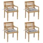 vidaXL Sillas Batavia 4 unidades madera maciza de teca con cojines vidaXL Sillas Batavia 4 unidades madera maciza de teca con cojines
