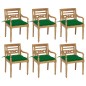 vidaXL Sillas Batavia 6 unidades madera maciza de teca con cojines vidaXL Sillas Batavia 6 unidades madera maciza de teca con cojines