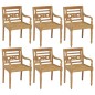 vidaXL Sillas Batavia 6 unidades madera maciza de teca con cojines vidaXL Sillas Batavia 6 unidades madera maciza de teca con cojines
