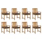 vidaXL Sillas de jardín con cojines 8 uds madera maciza de acacia vidaXL Sillas de jardín con cojines 8 uds madera maciza de acacia
