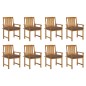 vidaXL Sillas de jardín con cojines 8 uds madera maciza de acacia vidaXL Sillas de jardín con cojines 8 uds madera maciza de acacia