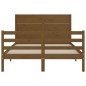 vidaXL Estructura de cama matrimonio con cabecero madera marrón miel vidaXL Estructura de cama matrimonio con cabecero madera marrón miel