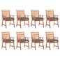 vidaXL Sillas comedor de jardín y cojines 8 uds madera maciza acacia vidaXL Sillas comedor de jardín y cojines 8 uds madera maciza acacia