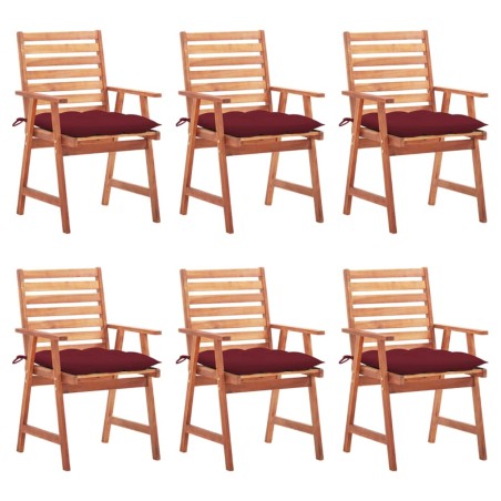 vidaXL Sillas comedor de jardín y cojines 6 uds madera maciza acacia 