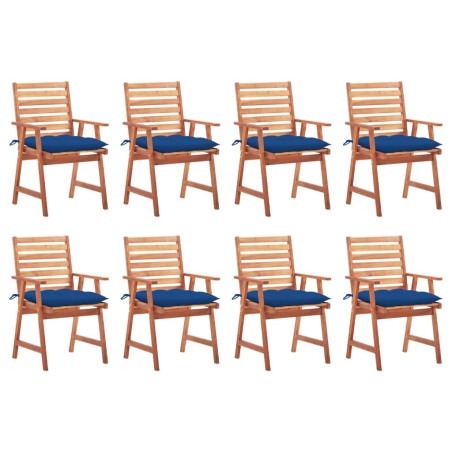 vidaXL Sillas comedor de jardín y cojines 8 uds madera maciza acacia 
