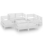 vidaXL Juego de muebles de jardín 9 pzas madera maciza de pino blanco vidaXL Juego de muebles de jardín 9 pzas madera maciza de pino blanco