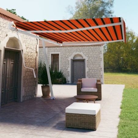 vidaXL Toldo de pie automático naranja y marrón 500x350 cm