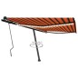 vidaXL Toldo retráctil manual con luz LED naranja y marrón 400x350 cm vidaXL Toldo retráctil manual con luz LED naranja y marrón 400x350 cm