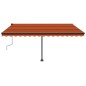 vidaXL Toldo retráctil manual con luz LED naranja y marrón 400x350 cm vidaXL Toldo retráctil manual con luz LED naranja y marrón 400x350 cm