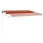 vidaXL Toldo retráctil manual con luz LED naranja y marrón 400x350 cm vidaXL Toldo retráctil manual con luz LED naranja y marrón 400x350 cm