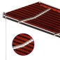 vidaXL Toldo retráctil manual con luz LED naranja y marrón 400x350 cm vidaXL Toldo retráctil manual con luz LED naranja y marrón 400x350 cm
