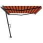vidaXL Toldo de pie retráctil manual naranja y marrón 500x300 cm vidaXL Toldo de pie retráctil manual naranja y marrón 500x300 cm