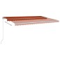 vidaXL Toldo automático con LED y sensor de viento naranja marrón 5x3m vidaXL Toldo automático con LED y sensor de viento naranja marrón 5x3m