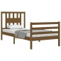 vidaXL Estructura cama con cabecero madera maciza marrón miel 90x200cm vidaXL Estructura cama con cabecero madera maciza marrón miel 90x200cm