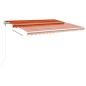vidaXL Toldo retráctil automático con postes naranja y marrón 4x3,5 m vidaXL Toldo retráctil automático con postes naranja y marrón 4x3,5 m