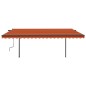 vidaXL Toldo manual retráctil con postes naranja y marrón 5x3 m vidaXL Toldo manual retráctil con postes naranja y marrón 5x3 m