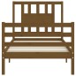 vidaXL Estructura cama con cabecero madera maciza marrón miel 90x200cm vidaXL Estructura cama con cabecero madera maciza marrón miel 90x200cm