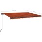 vidaXL Toldo manual retráctil con postes naranja y marrón 5x3 m vidaXL Toldo manual retráctil con postes naranja y marrón 5x3 m