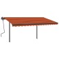 vidaXL Toldo retráctil manual con luz LED naranja y marrón 4x3,5 m vidaXL Toldo retráctil manual con luz LED naranja y marrón 4x3,5 m