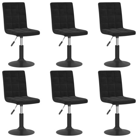 vidaXL Sillas de comedor giratorias 6 unidades terciopelo negro