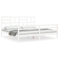 vidaXL Estructura cama de matrimonio con cabecero madera maciza blanco vidaXL Estructura cama de matrimonio con cabecero madera maciza blanco