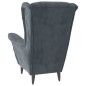 vidaXL Sillón orejero y taburete de terciopelo gris oscuro vidaXL Sillón orejero y taburete de terciopelo gris oscuro
