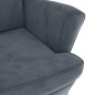 vidaXL Sillón orejero y taburete de terciopelo gris oscuro vidaXL Sillón orejero y taburete de terciopelo gris oscuro