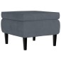 vidaXL Sillón orejero y taburete de terciopelo gris oscuro vidaXL Sillón orejero y taburete de terciopelo gris oscuro